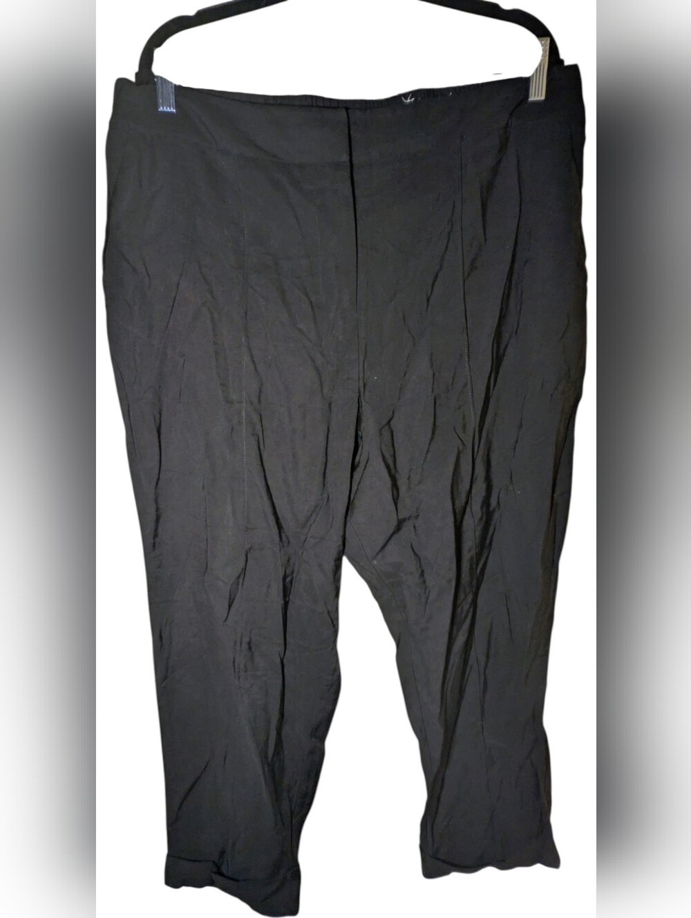 Nine West Black Rayon Blend Tapered Crop Pants XL NWOT